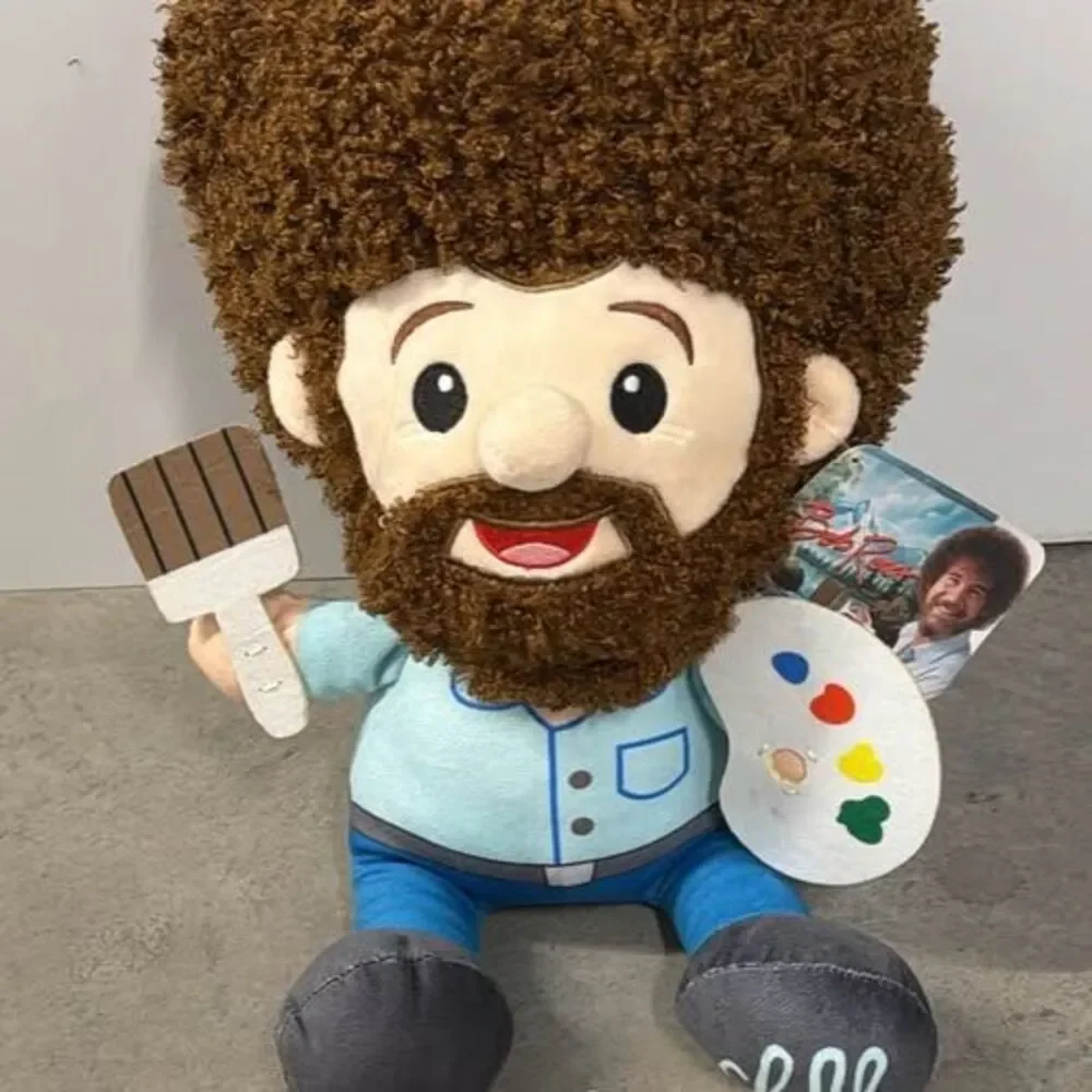 NEW Bob Ross Plush Doll Fiesta Painter With Paint Palette & Brush NWT